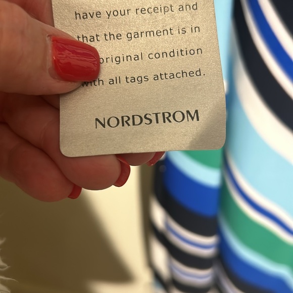 Eliza J Dress - Blue and Green Stripe gold zip NWT SIZE 14 (would fit 12-14) - Picture 9 of 12